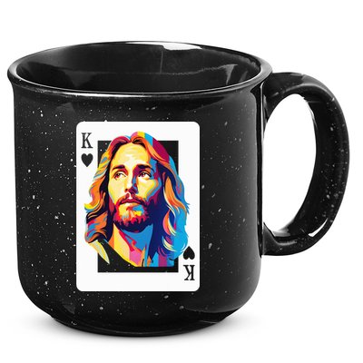Jesus King Of Hearts Kings Of Kings Christian Playing Cards Christ 15oz Campfire Ceramic Mug