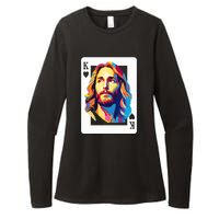 Jesus King Of Hearts Kings Of Kings Christian Playing Cards Christ Womens CVC Long Sleeve Shirt