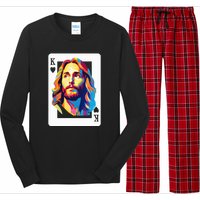 Jesus King Of Hearts Kings Of Kings Christian Playing Cards Christ Long Sleeve Pajama Set