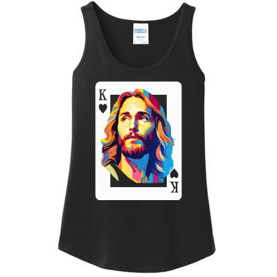 Jesus King Of Hearts Kings Of Kings Christian Playing Cards Christ Ladies Essential Tank