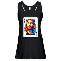 Jesus King Of Hearts Kings Of Kings Christian Playing Cards Christ Ladies Essential Flowy Tank