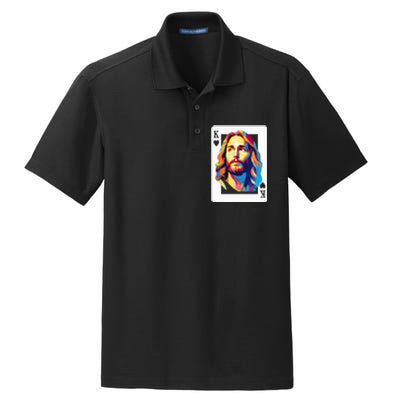 Jesus King Of Hearts Kings Of Kings Christian Playing Cards Christ Dry Zone Grid Polo