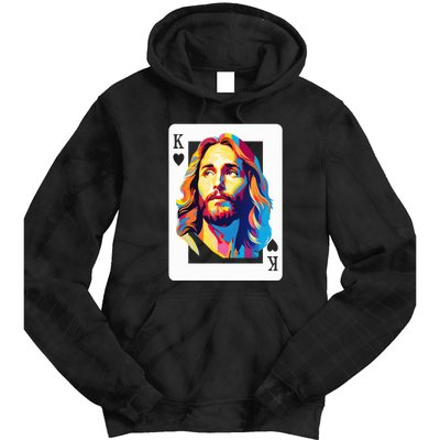 Jesus King Of Hearts Kings Of Kings Christian Playing Cards Christ Tie Dye Hoodie