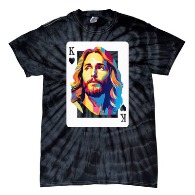 Jesus King Of Hearts Kings Of Kings Christian Playing Cards Christ Tie-Dye T-Shirt