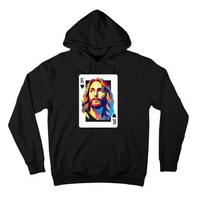 Jesus King Of Hearts Kings Of Kings Christian Playing Cards Christ Tall Hoodie