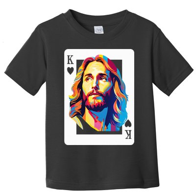Jesus King Of Hearts Kings Of Kings Christian Playing Cards Christ Toddler T-Shirt
