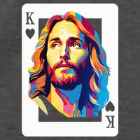 Jesus King Of Hearts Kings Of Kings Christian Playing Cards Christ Vector Backpack