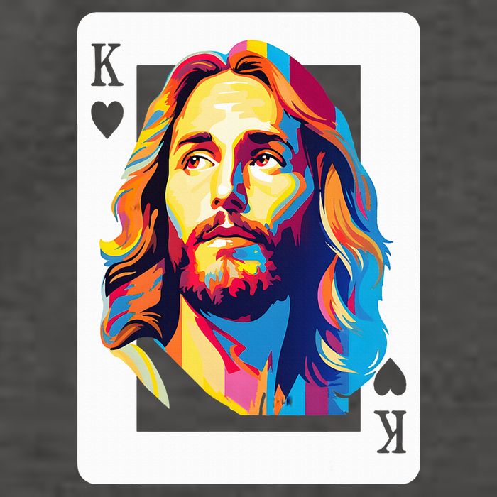 Jesus King Of Hearts Kings Of Kings Christian Playing Cards Christ Vector Backpack