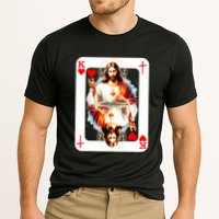 Jesus King Of Hearts Christian Sacred Heart Of Jesus Christ 3 Nails Cross Cooling Performance Crew T-Shirt