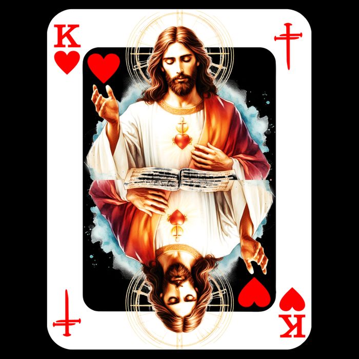 Jesus King Of Hearts Christian Sacred Heart Of Jesus Christ 3 Nails Cross Cooling Performance Crew T-Shirt