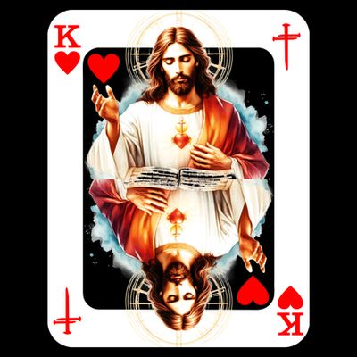 Jesus King Of Hearts Christian Sacred Heart Of Jesus Christ 3 Nails Cross T-Shirt