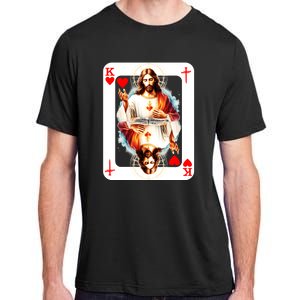 Jesus King Of Hearts Christian Sacred Heart Of Jesus Christ 3 Nails Cross Adult ChromaSoft Performance T-Shirt