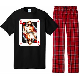 Jesus King Of Hearts Christian Sacred Heart Of Jesus Christ 3 Nails Cross Pajama Set