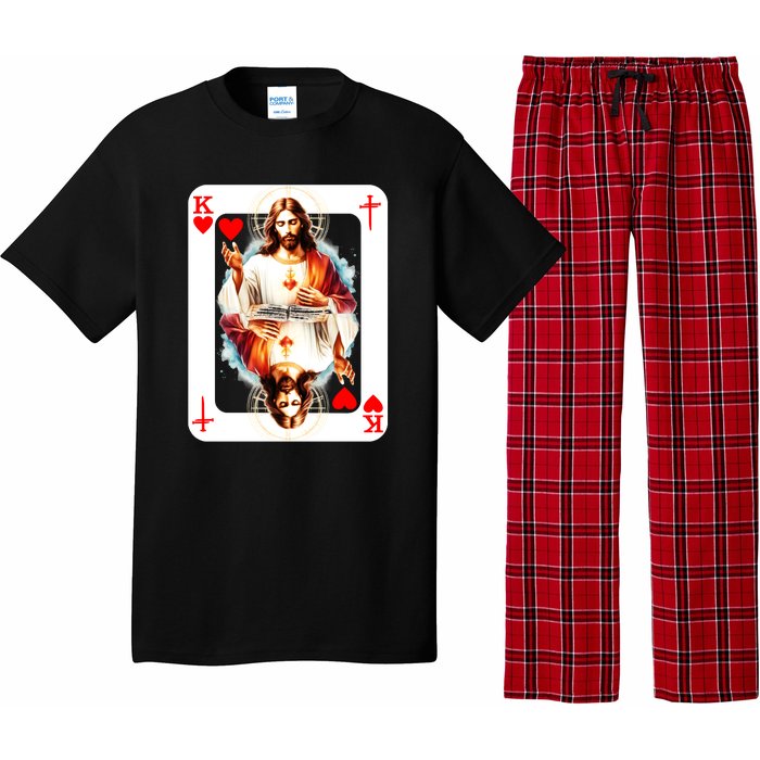 Jesus King Of Hearts Christian Sacred Heart Of Jesus Christ 3 Nails Cross Pajama Set