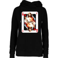 Jesus King Of Hearts Christian Sacred Heart Of Jesus Christ 3 Nails Cross Womens Funnel Neck Pullover Hood