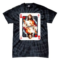 Jesus King Of Hearts Christian Sacred Heart Of Jesus Christ 3 Nails Cross Tie-Dye T-Shirt