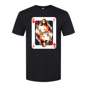 Jesus King Of Hearts Christian Sacred Heart Of Jesus Christ 3 Nails Cross Softstyle CVC T-Shirt