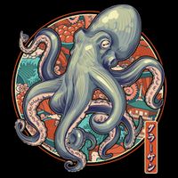 Japanese Kracken Octopus Monster Impact Tech Backpack