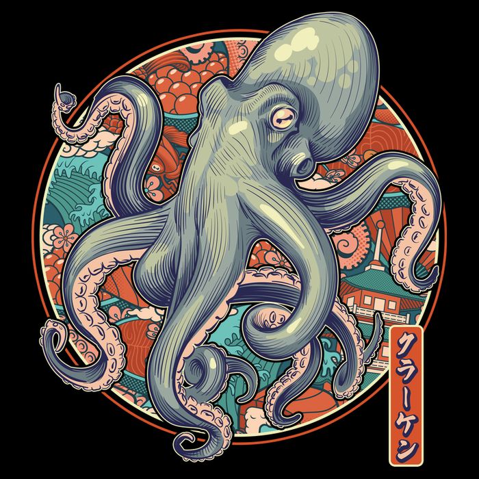 Japanese Kracken Octopus Monster Impact Tech Backpack