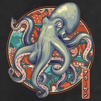 Japanese Kracken Octopus Monster Adult Drive Performance Visor