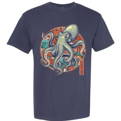 Japanese Kracken Octopus Monster Garment-Dyed Heavyweight T-Shirt