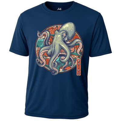 Japanese Kracken Octopus Monster Cooling Performance Crew T-Shirt