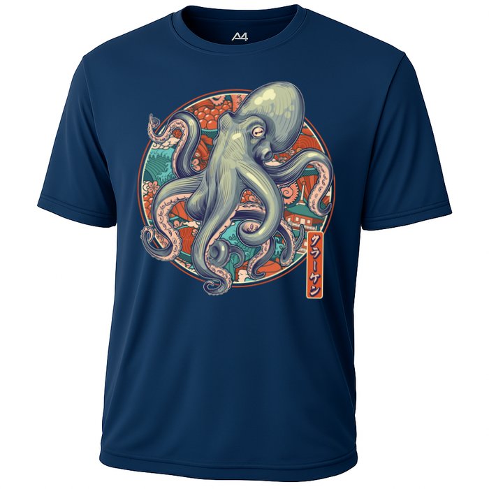 Japanese Kracken Octopus Monster Cooling Performance Crew T-Shirt