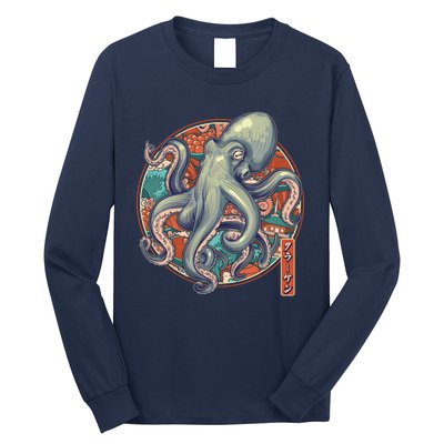 Japanese Kracken Octopus Monster Long Sleeve Shirt