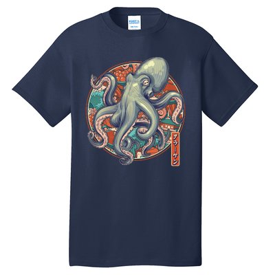 Japanese Kracken Octopus Monster Tall T-Shirt