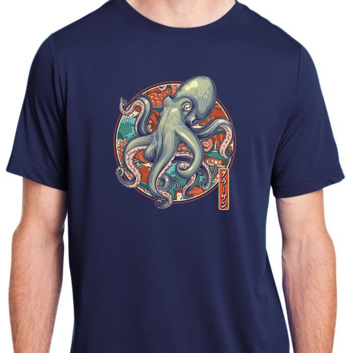 Japanese Kracken Octopus Monster Adult ChromaSoft Performance T-Shirt