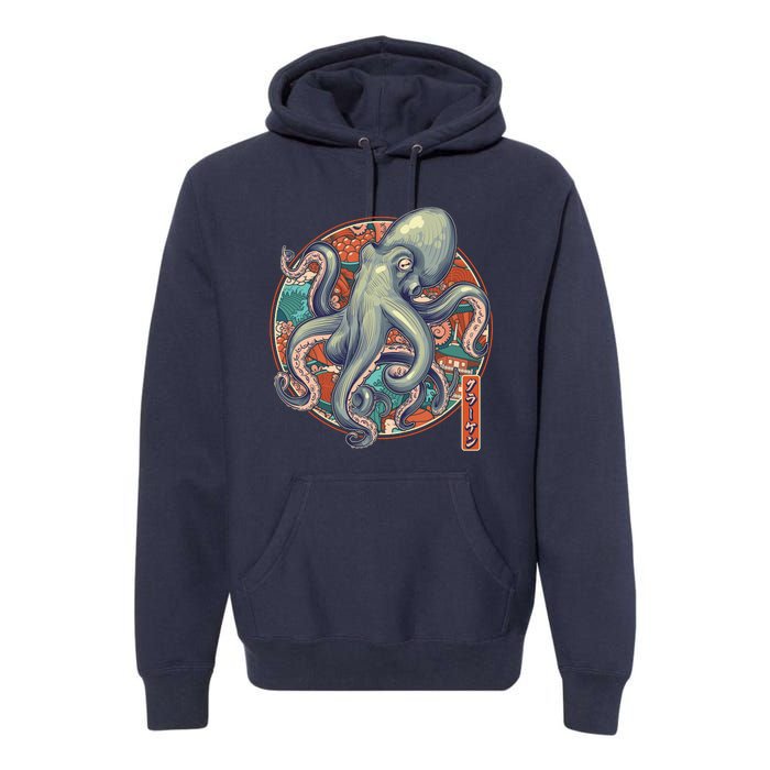 Japanese Kracken Octopus Monster Premium Hoodie