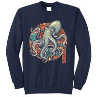 Japanese Kracken Octopus Monster Tall Sweatshirt