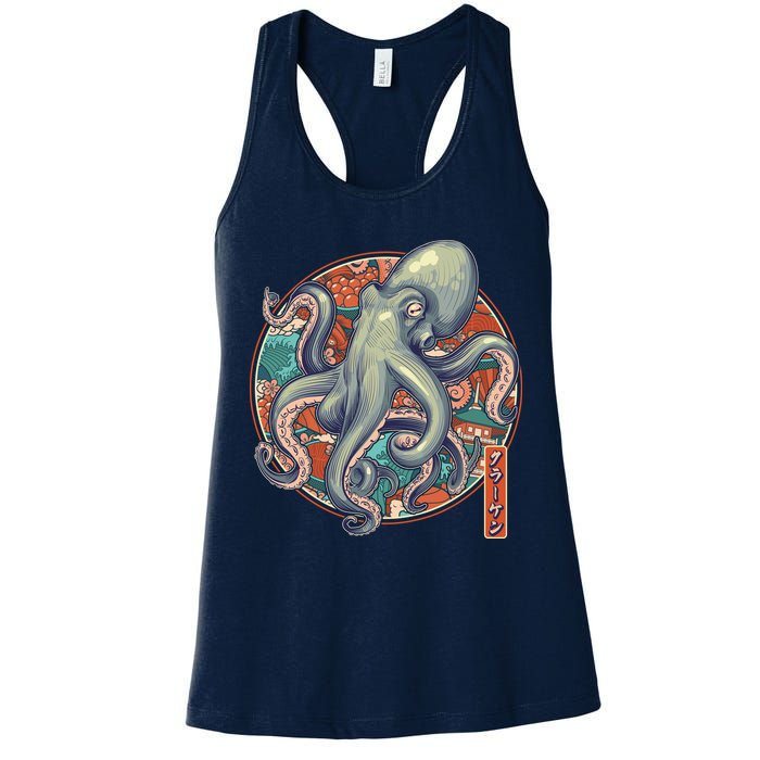 Japanese Kracken Octopus Monster Womens Tank Top