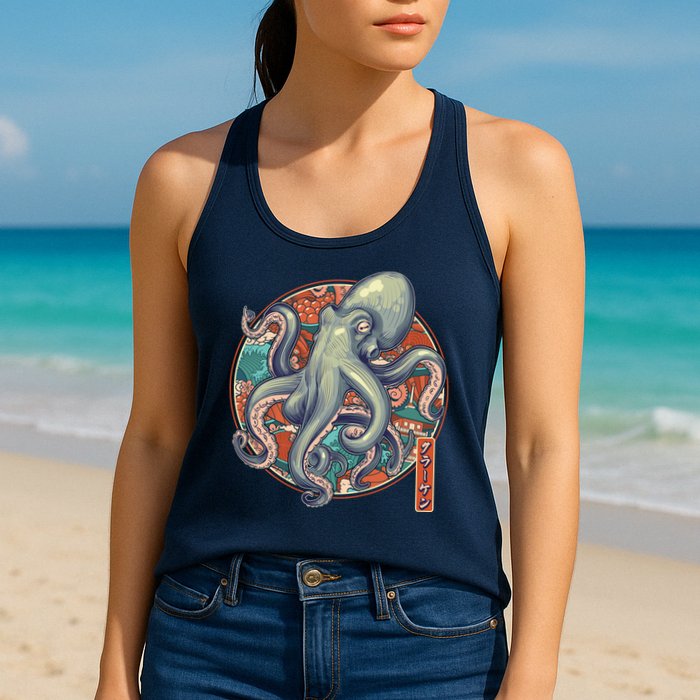 Japanese Kracken Octopus Monster Womens Tank Top