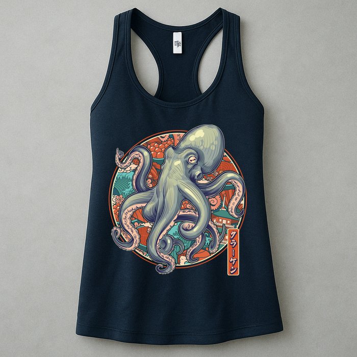 Japanese Kracken Octopus Monster Womens Tank Top