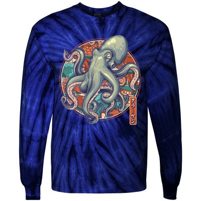 Japanese Kracken Octopus Monster Tie-Dye Long Sleeve Shirt