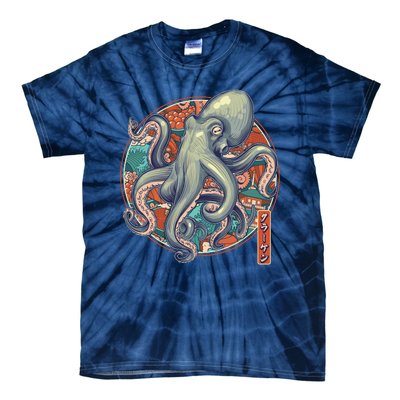 Japanese Kracken Octopus Monster Tie-Dye T-Shirt