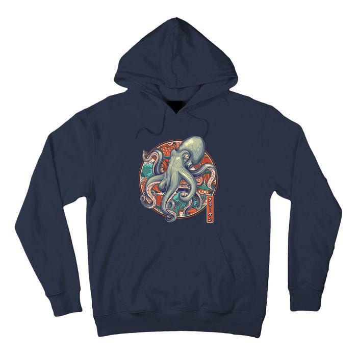 Japanese Kracken Octopus Monster Tall Hoodie