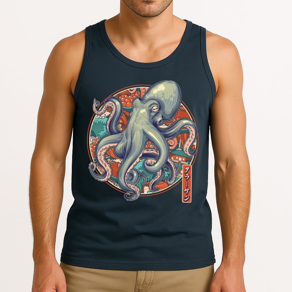 Japanese Kracken Octopus Monster Tank Top