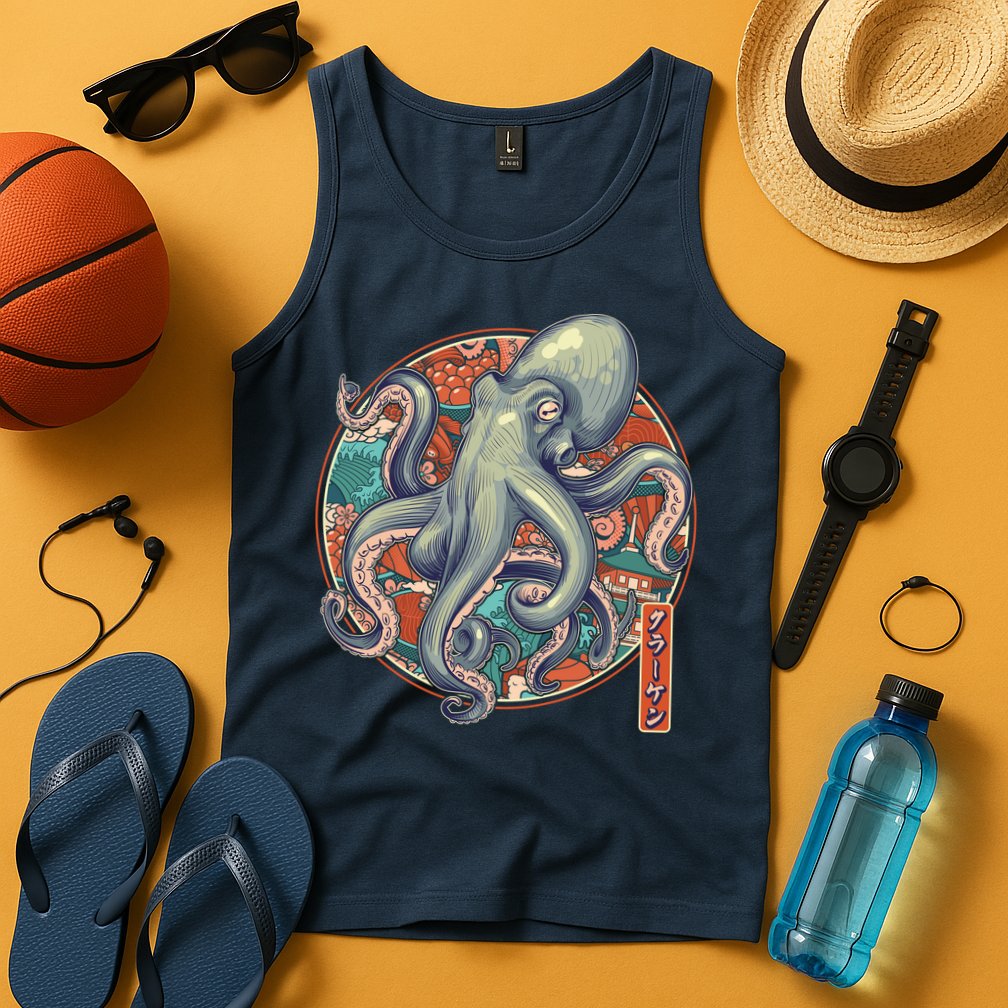 Japanese Kracken Octopus Monster Tank Top