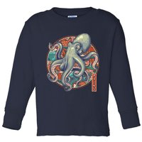 Japanese Kracken Octopus Monster Toddler Long Sleeve Shirt