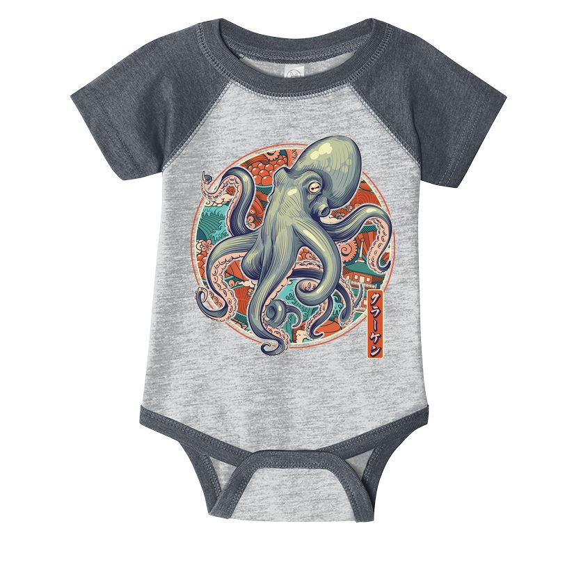 Japanese Kracken Octopus Monster Infant Baby Jersey Bodysuit