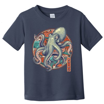 Japanese Kracken Octopus Monster Toddler T-Shirt
