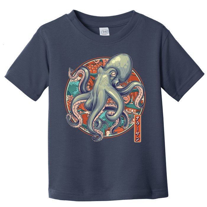 Japanese Kracken Octopus Monster Toddler T-Shirt