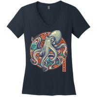 Japanese Kracken Octopus Monster Women's V-Neck T-Shirt
