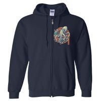 Japanese Kracken Octopus Monster Full Zip Hoodie