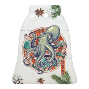 Japanese Kracken Octopus Monster Ceramic Bell Ornament