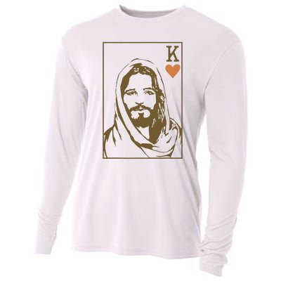 Jesus King Of Hearts Card Christian Gifts Cooling Performance Long Sleeve Crew