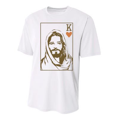 Jesus King Of Hearts Card Christian Gifts Performance Sprint T-Shirt