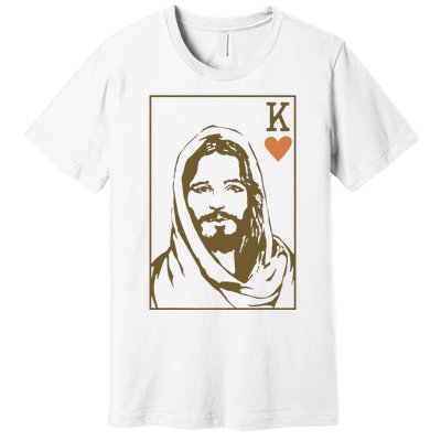 Jesus King Of Hearts Card Christian Gifts Premium T-Shirt